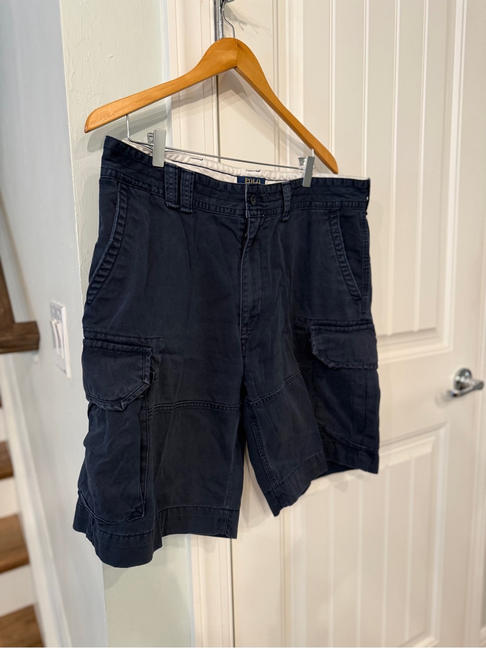 Polo Ralph Lauren Navy Cargo Shorts Men’s Size 38 Classic Fit Cotton Utility - Picture 2 of 6